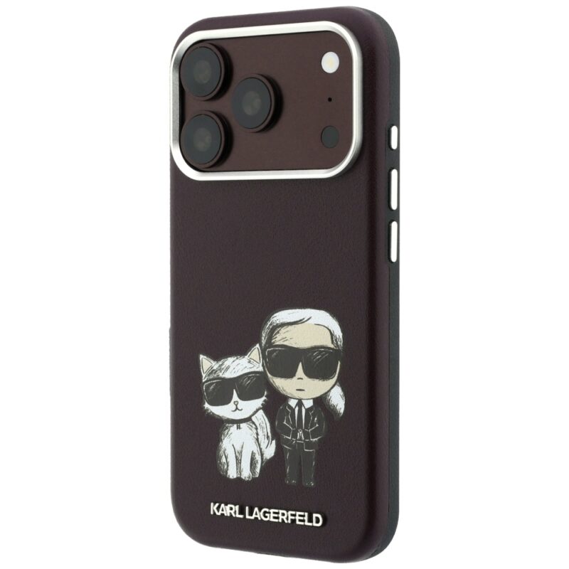 Case Karl Lagerfeld Smooth Karl&Choupette Bodies Sketch MagSafe for iPhone 18 Pro / 17 Pro burgundy - Image 2