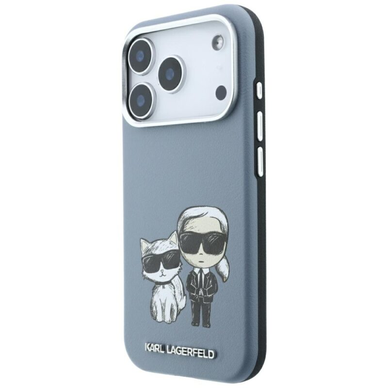 Case Karl Lagerfeld Smooth Karl & Choupette Bodies Sketch MagSafefor iPhone 18 Pro /17 Pro lightblue - Image 2