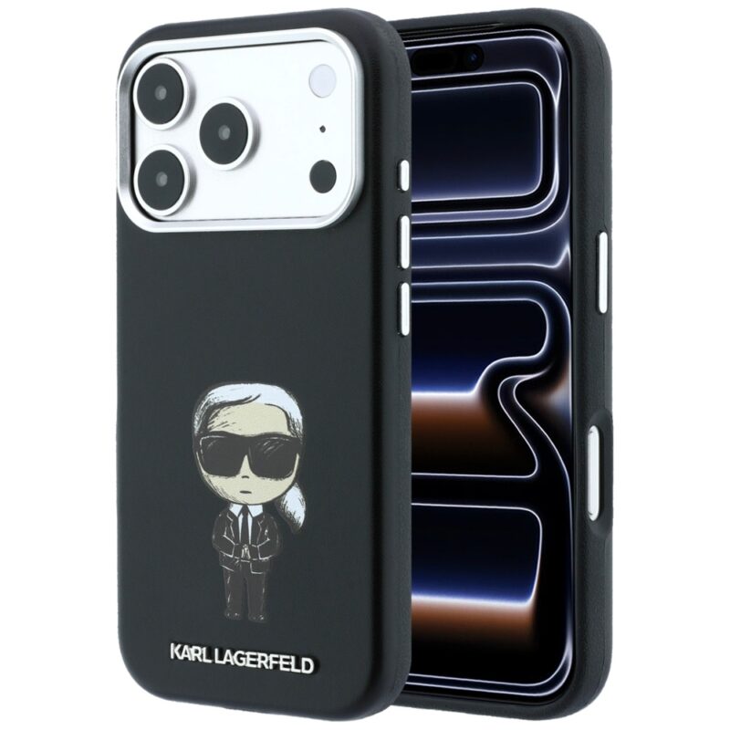Case Karl Lagerfeld Smooth Ikonik Sketch MagSafe for iPhone 18 Pro Max / 17 Pro Max Black