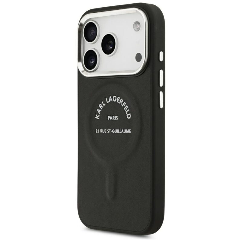 Case Karl Lagerfeld Embossed Open Ring RSG Logo MagSafe for iPhone 18 Pro Max / 17 Pro Max black - Image 2