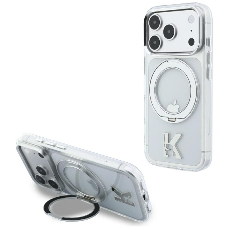 Karl Lagerfeld IML Ring Stand 360 Kameo Metal MagSafe Case for iPhone 18 Pro / 17 Pro Transparent - Image 2