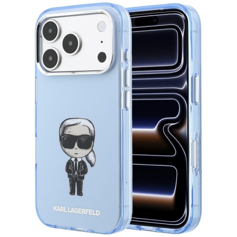Case Karl Lagerfeld IML Ikonik Sketch Print MagSafe for iPhone 18 Pro / 17 Pro light blue