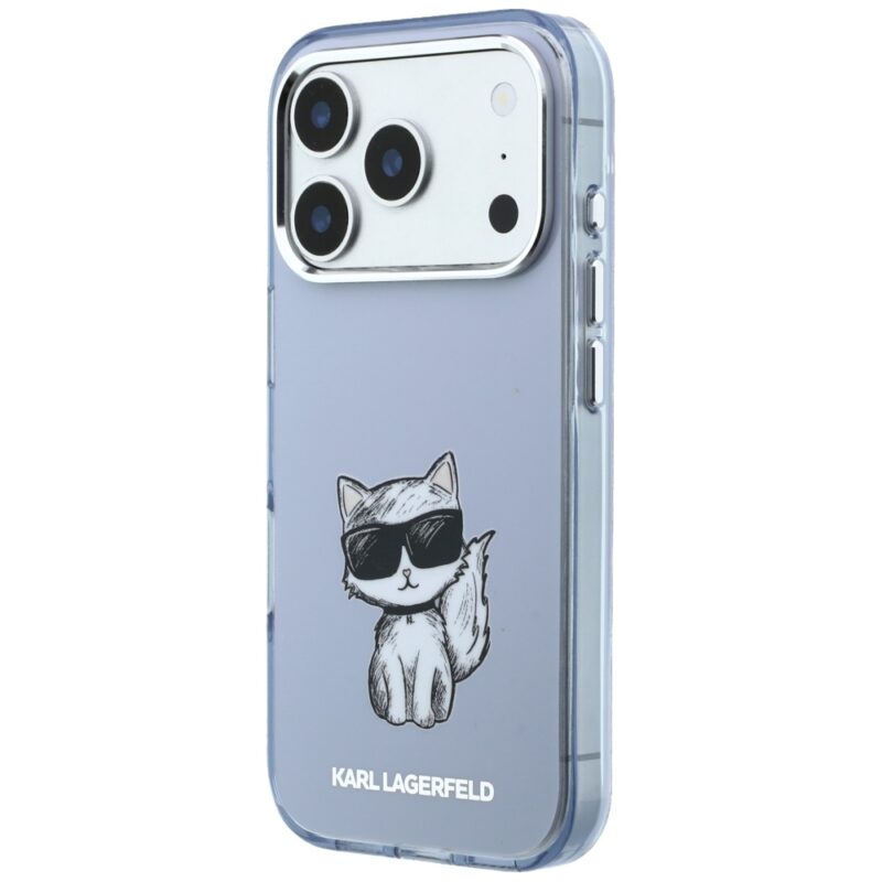 Case Karl Lagerfeld IML Choupette Body Sketch Print MagSafe for iPhone 18 Pro / 17 Pro Light Blue - Image 2