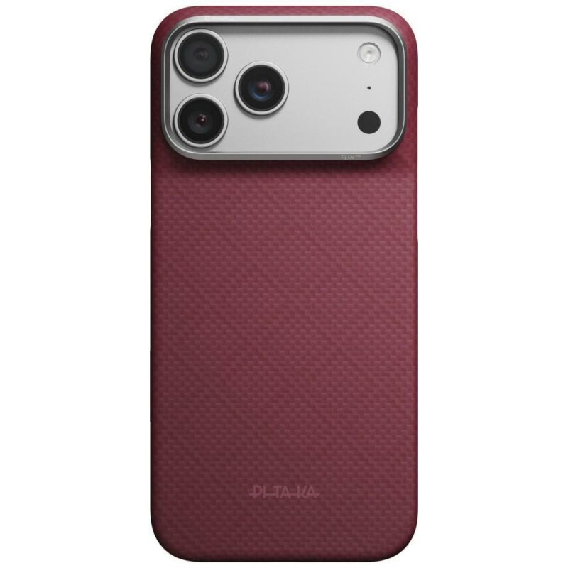 Case PITAKA Edge Argyle MagSafe for iPhone 18 Pro Max / 17 Pro Max burgundy