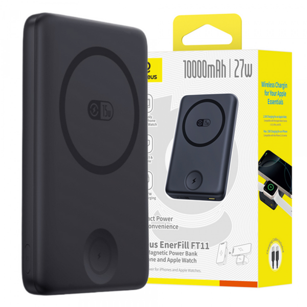 Powerbank Baseus Bank EnerFill FT11, 10000mAh, 27W, PD + QI + FQI, Black P1008210G123-00