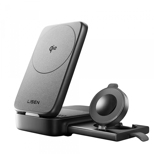 Wireless Charger Lisen W106 3in1, 15W, 1.67A, Grey YL0424120009