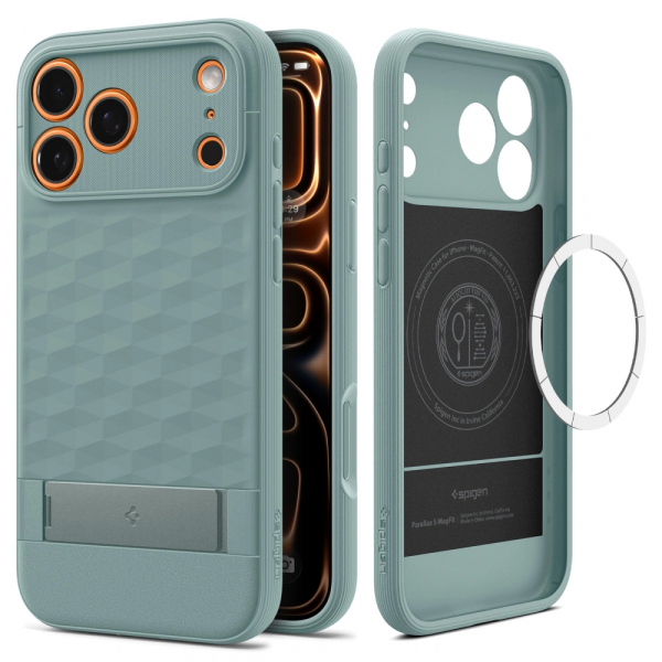 Hard Case Spigen Caseology Parallax S with MagSafe for Apple iPhone 17 Pro, Sage Green ACS09965