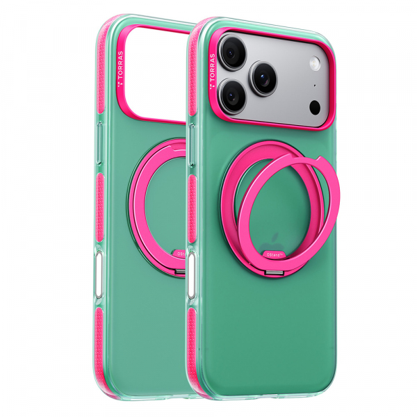 Hard Case Torras Ostand O3 Hue with MagSafe for Apple iPhone 18 Pro Max / 17 Pro Max, Neon Moss