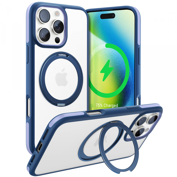 Hard Case Torras Ostand R Fusion with MagSafe for Apple iPhone 16 Pro Max, Navy Blue